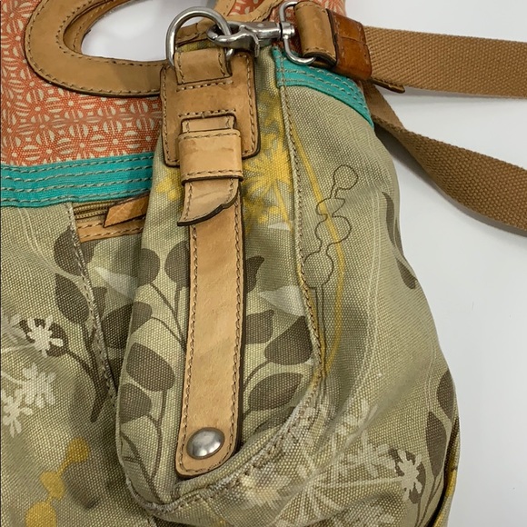 Fossil canvas & leather handbag shoulder strap EUC - Picture 7 of 8
